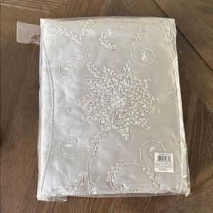 Elegant Silver Embroidered tree skirt